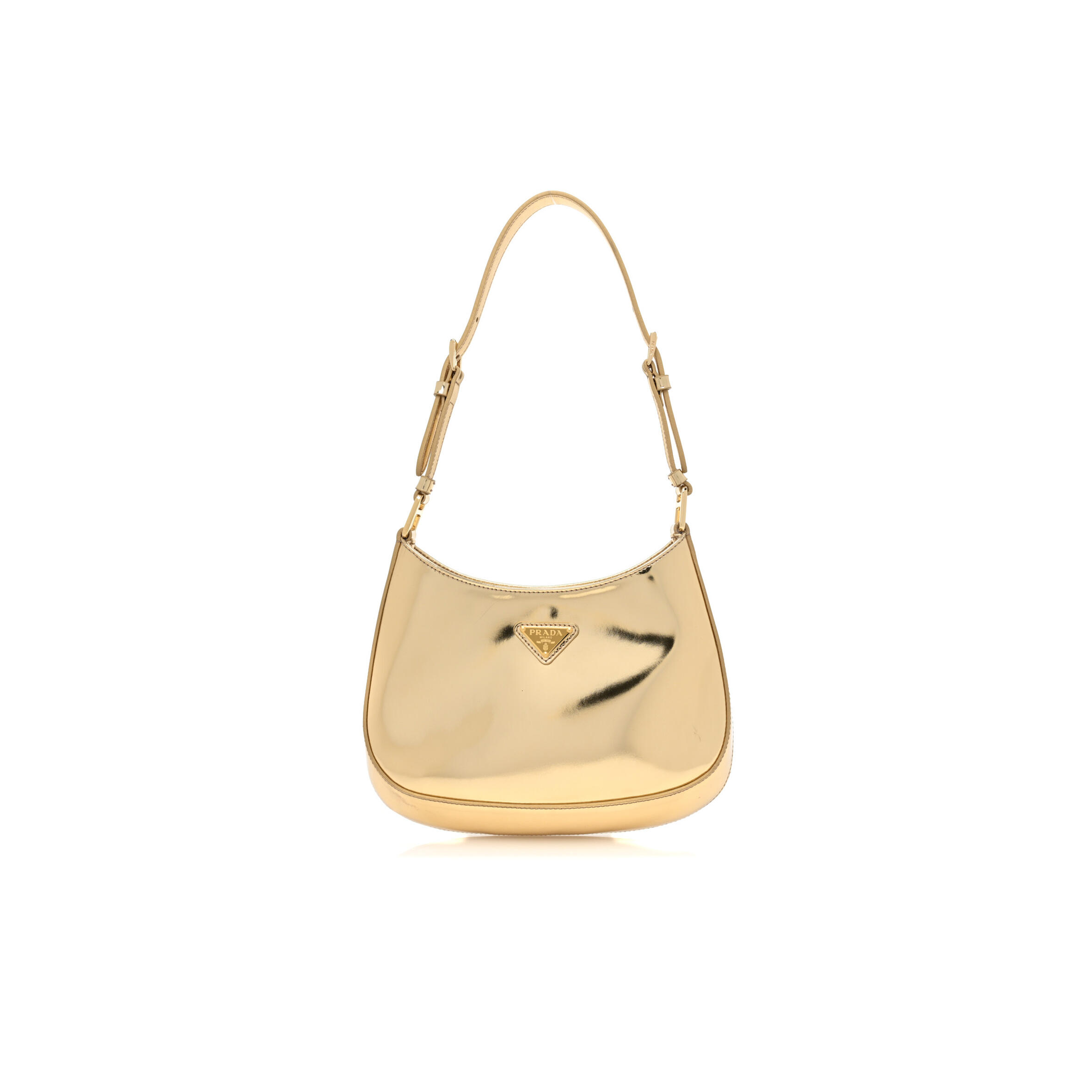 Pra*a spazzolato cleo adjustable strap shoulder bag platino 1bc169 (22*18.5*4.5cm)